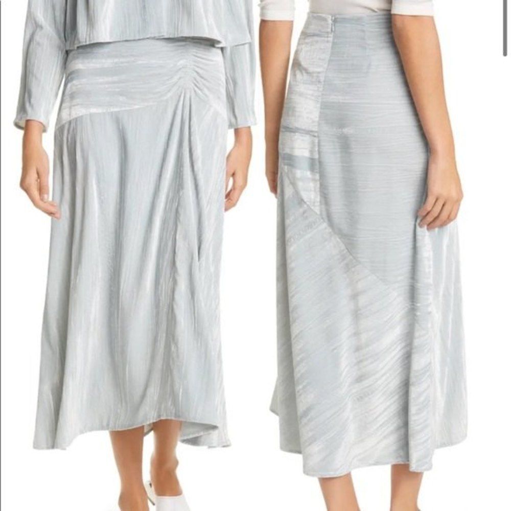 Vince Womens Size 8 Ruched Velvet Paneled Skirt